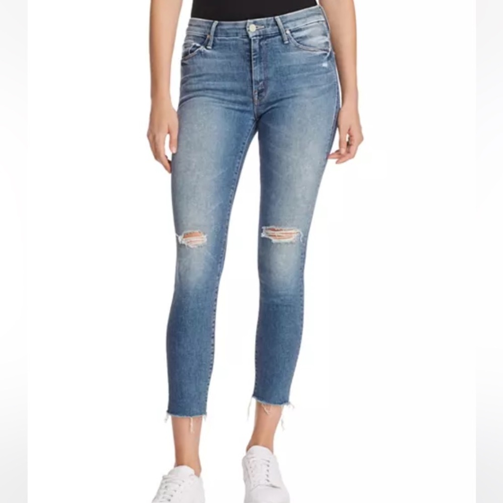 Mother HIGH WAISTED LOOKER ANKLE FRAY in Furiously Happy